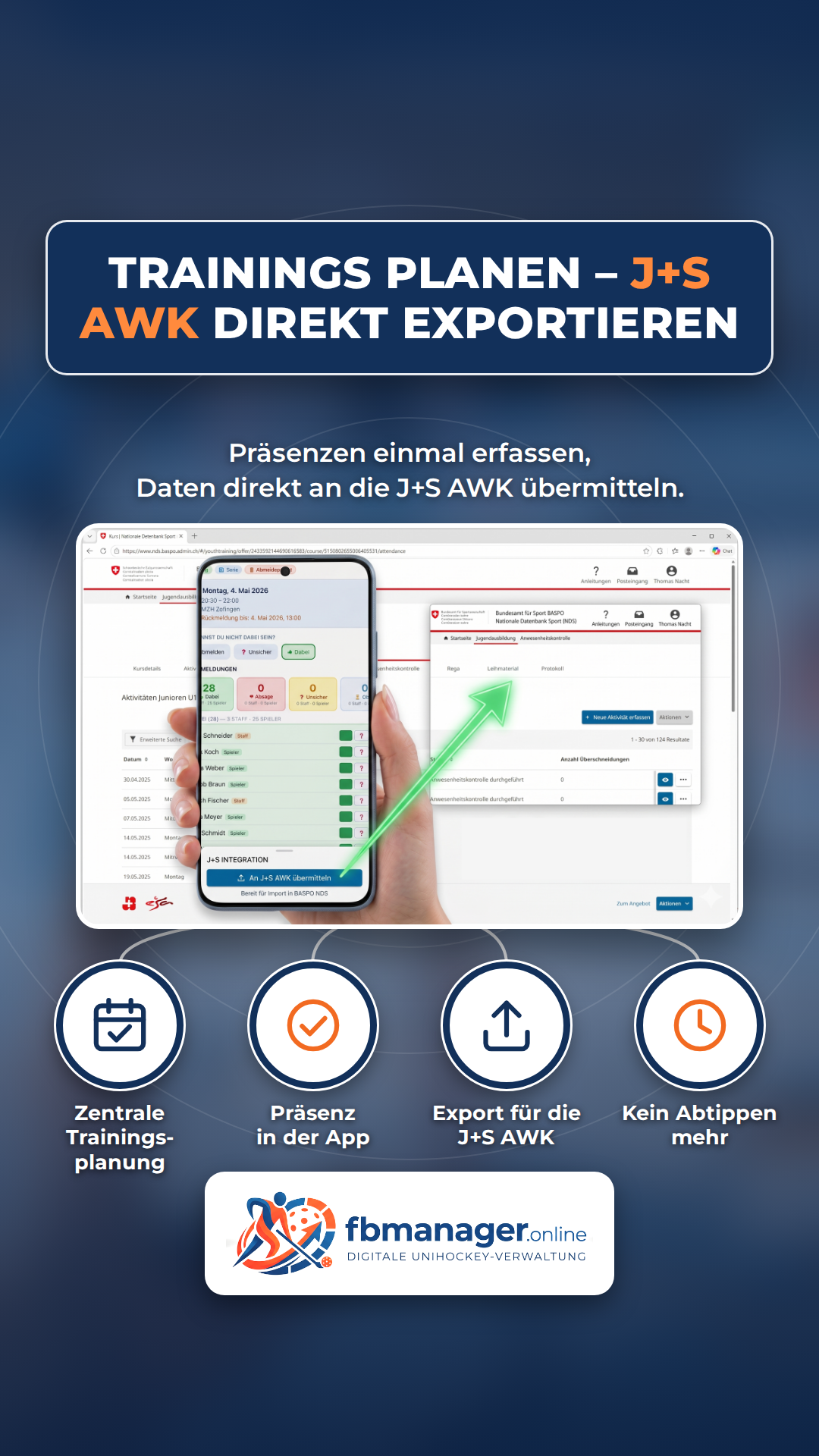 Trainings planen und J+S AWK direkt exportieren